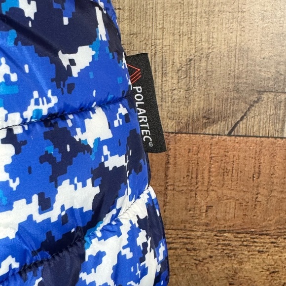 🌻 IBKUL Women's Athleisure Polartec Power Fill Blue Camo Print Quilted Vest sz S - Picture 8 of 15